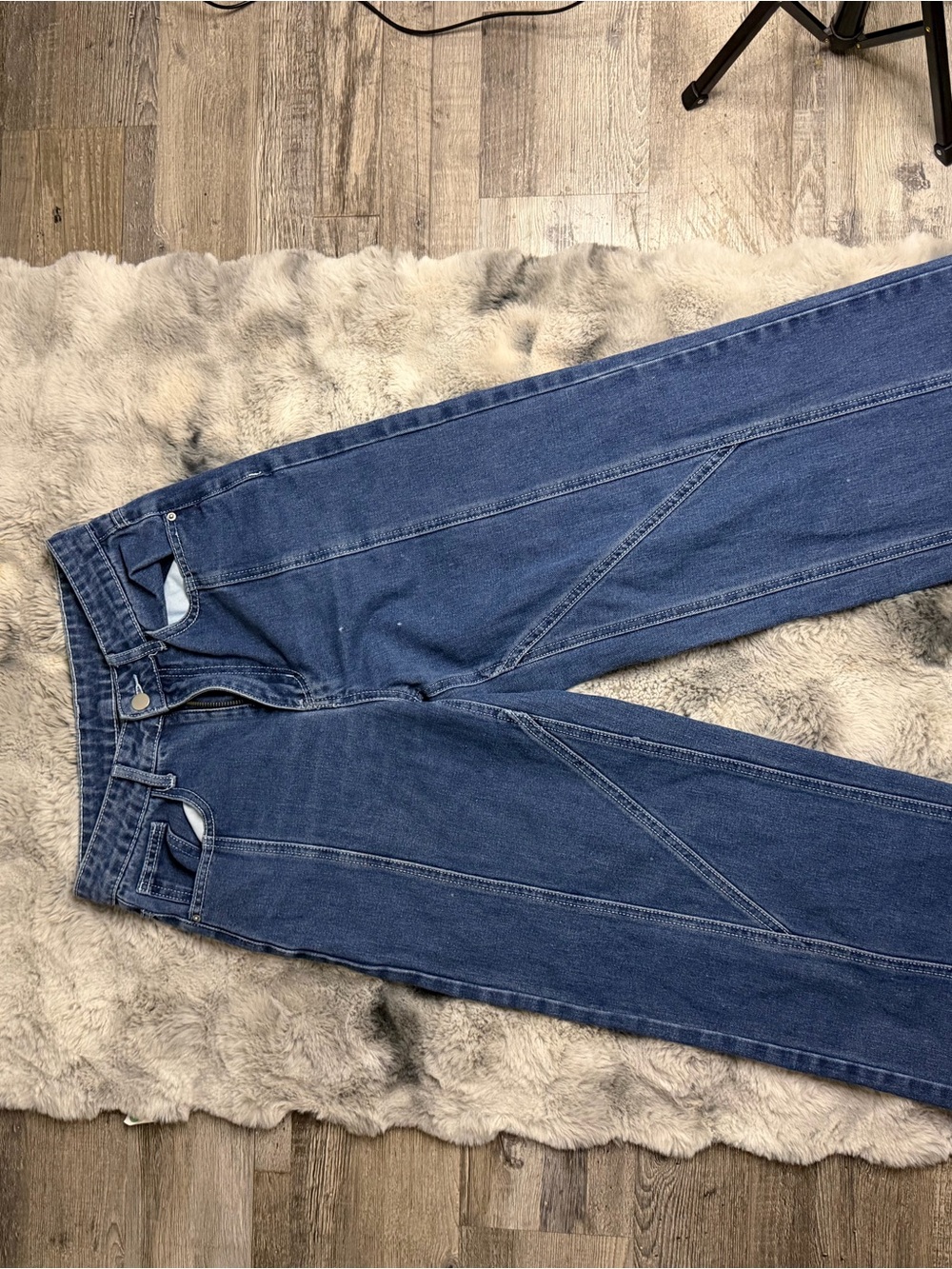 SHEIN Men's Blue Straight-Leg Denim Jeans